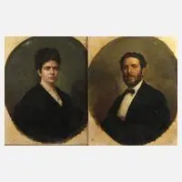 Étienne Billet, Paar Portraits, 1872, Öl auf Leinwand