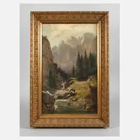 Ludwig Correggio, Schlucht in den Alpen, Öl auf Leinwand