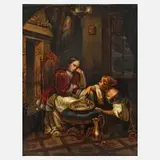 "Zwei Mädchen in der Silvesternacht" by Isidore Carl Heinrich Kleine, Öl auf Leinwand, sold Sep 2023