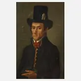 David Unterrainer, Herr mit Zylinder, 1835, Öl auf Leinwand/Holzplatte