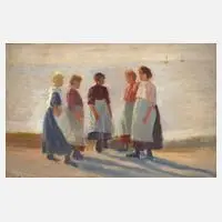 Clara Arnheim, Mädchen am Strand, Öl auf Leinwand