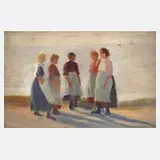 Clara Arnheim, Mädchen am Strand, Öl auf Leinwand