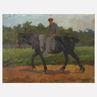Rolf C. W. Balsam, Reitender Bauer, Öl auf Leinwand