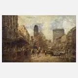 Reinhold Bartsch, Der Kurfürstendamm in Berlin, Öl auf Leinwand