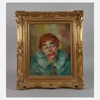 Wladimir Bitschkowsky, Clownsportrait, Öl auf Leinwand