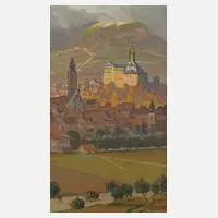 Ansicht Sondershausen by Walter Corsep, Öl auf Karton, sold Sep 2023
