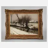 Georges Daubner, Winterliche Landschaft, Öl auf leinenkaschierter Platte