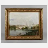 Dwenger, Die Binnenalster in Hamburg, 1903, Öl auf Leinwand