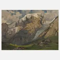 Wilhelm Feldmann, Gebirgsmassiv, Öl auf Leinwand
