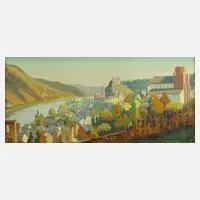 Fred Fay, Rheinansicht, Öl auf Leinwand