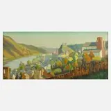 Fred Fay, Rheinansicht, Öl auf Leinwand
