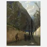 Carl von Häberlin, "Weg zum Kirchhof ...", 1906, Öl auf Leinwand