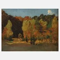G. Holstein, Herbstlandschaft, Öl auf Pappe und auf Hartfaserplatte kaschiert