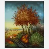 Mirko Horvat, Bauer in Herbstlandschaft, 1981