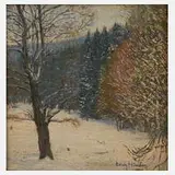 Erich Hürden, "An der Worawiese in Karlsbrunn", 1922, Öl auf Pappe