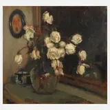 Alfons Karpiński, Rosenstillleben, Öl auf Karton