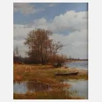 Eugen Kisselmann, Flussaue, Öl auf Leinwand