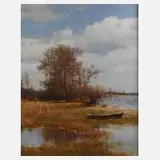 Eugen Kisselmann, Flussaue, Öl auf Leinwand