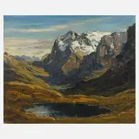 Josef Rolf Knobloch, Herbstliche Hochgebirgslandschaft, 1937, Öl auf Karton