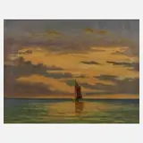Krause, Segelboot im Abendlicht, Öl auf Leinwand