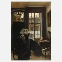 Prof. Claus Meyer, Das Ständchen, 1919, Öl auf Leinwand
