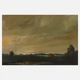 Prof. Anton Müller-Wischin, Voralpenlandschaft, Öl auf Karton
