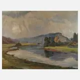 Prof. Paul Neidhardt, "Elstertal bei Berga", 1922, pastelliger