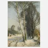 Karl Schuster, Spuren im Schnee, 1913, Öl auf Leinwand
