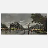 Antonio de Vity, Pariser Straßenszene, Öl auf Leinwand