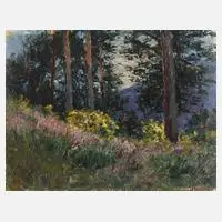Olga Wisinger-Florian, Blühender Waldessaum, Öl auf Karton