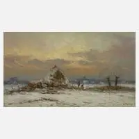 Helmut Reuter, Winterabend, Öl auf Leinwand