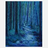 Leszek Nowosielski, Nächtlicher Wald, 1998, Acryl auf Leinwand