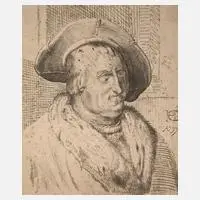 Hendrick Goltzius, Portrait eines Mannes mit Hut, Kupferstich