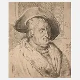Hendrick Goltzius, Portrait eines Mannes mit Hut, Kupferstich