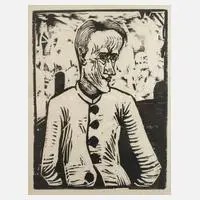 Prof. Erich Heckel, "Der Narr", Holzschnitt auf Bütten