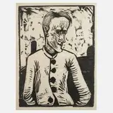 Prof. Erich Heckel, "Der Narr", Holzschnitt auf Bütten