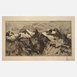 Hugo Hodina Hodiener, "Der Kaunergrat", Radierung