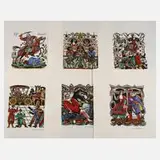 15 Märchenillustrationen by Wassilij Nicolaevic Masjutin, Holzschnitte auf Bütten, sold Sep 2023