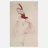 Max Pollak, Die Tänzerin Maria Ley, Radierung in Rot