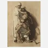 Ivo Saliger, Der Arzt, das Mädchen und der Tod, Farbradierung