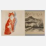 Prof. Albert Schaefer-Ast, Zwei Lithographien, Kreidelithographie