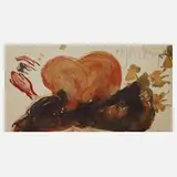 Joseph Beuys, "Mädchenkopf mit blauer Schleife...", Zeichnung