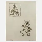 Max Ernst, Figurale Komposition, Lithographie auf Japanpapier