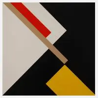 Walter Dexel, "Diagonalkonstruktion im Quadrat II", Farbserigraphie auf leichtem Karton