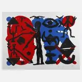 A. R. Penck, Figurative Komposition, Farbsiebdruck