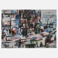 "Arbeiten im Nikolaiviertel, IV" by Andreas Zahlaus, Farbradierung mit schönem gleichmäßigen Plattenton, sold Sep 2023