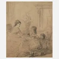 Anton Ebert, Gratulation, Bleistift auf Papier