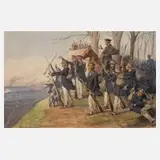 Adalbert von Roessler, "Die Landwehr vor Paris", Mischtechnik