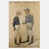 Carl Franz Bauer, Zwei Jockey im Gespräch, Mischtechnik