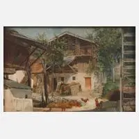 Moritz Weinholdt, "Telfs in Tirol", 1883, Aquarell